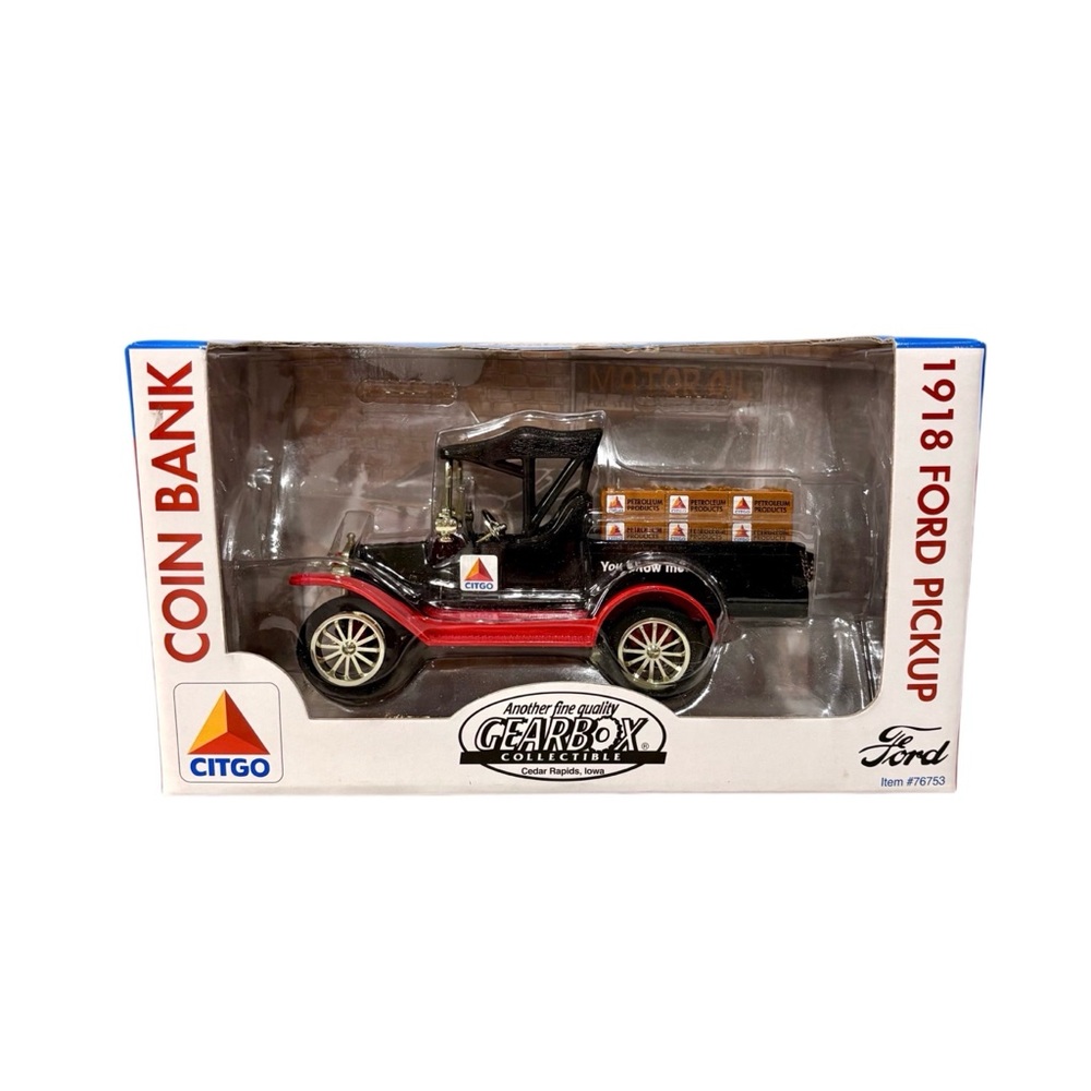 NEW Gearbox 1918 Ford Runabout Pickup Truck Coin Bank Die Cast Metal